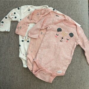 Gerber Pink and White Baby Bodysuits